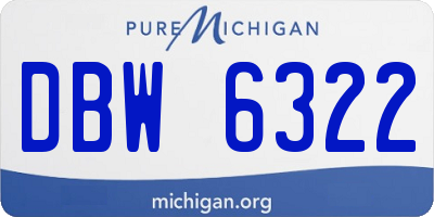 MI license plate DBW6322
