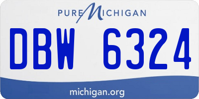 MI license plate DBW6324