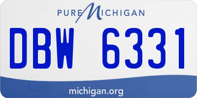 MI license plate DBW6331