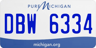 MI license plate DBW6334