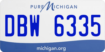 MI license plate DBW6335