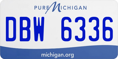 MI license plate DBW6336