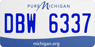 MI license plate DBW6337