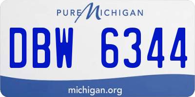 MI license plate DBW6344