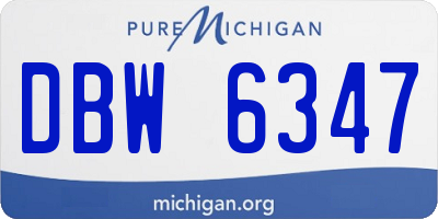 MI license plate DBW6347