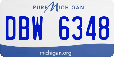 MI license plate DBW6348