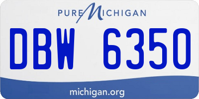 MI license plate DBW6350