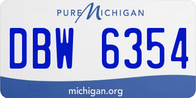 MI license plate DBW6354