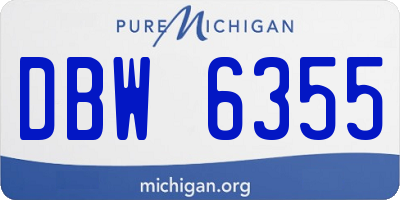 MI license plate DBW6355