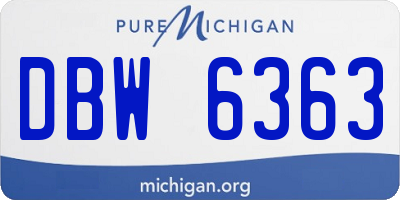 MI license plate DBW6363
