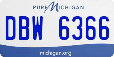 MI license plate DBW6366