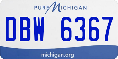 MI license plate DBW6367