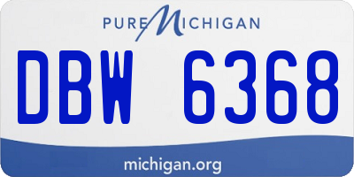 MI license plate DBW6368