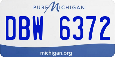 MI license plate DBW6372