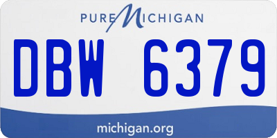 MI license plate DBW6379