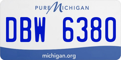 MI license plate DBW6380