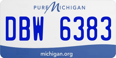 MI license plate DBW6383
