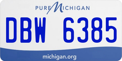 MI license plate DBW6385