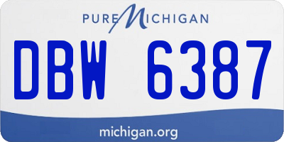 MI license plate DBW6387