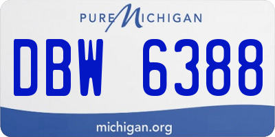 MI license plate DBW6388