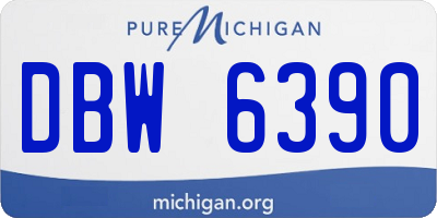 MI license plate DBW6390