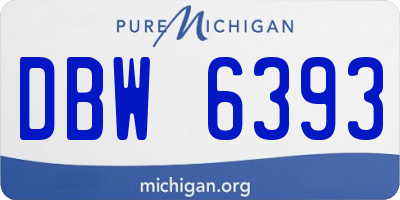MI license plate DBW6393