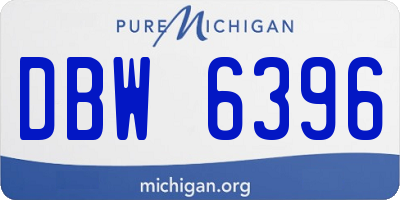 MI license plate DBW6396