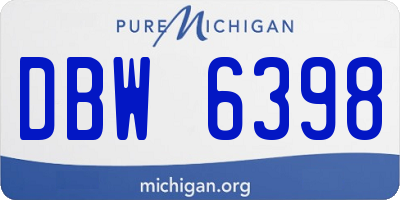 MI license plate DBW6398