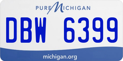 MI license plate DBW6399