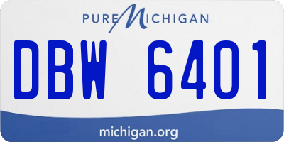MI license plate DBW6401