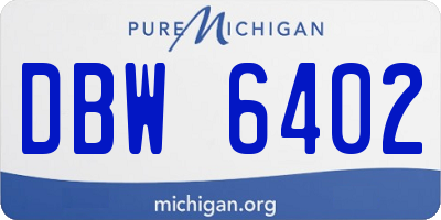 MI license plate DBW6402