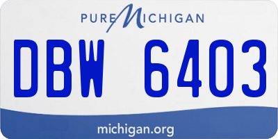 MI license plate DBW6403