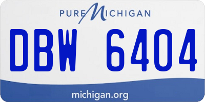 MI license plate DBW6404