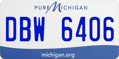 MI license plate DBW6406