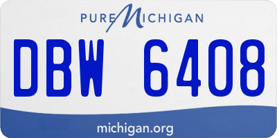 MI license plate DBW6408