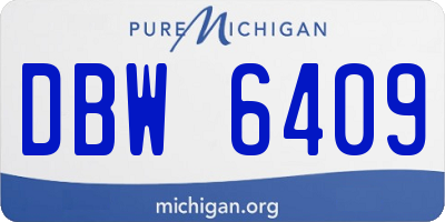 MI license plate DBW6409