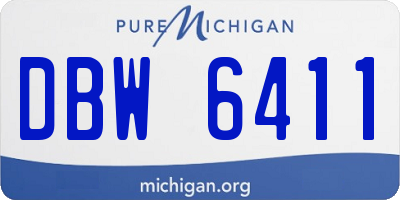 MI license plate DBW6411