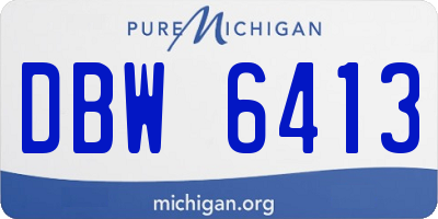 MI license plate DBW6413