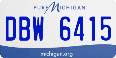 MI license plate DBW6415