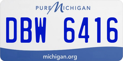 MI license plate DBW6416