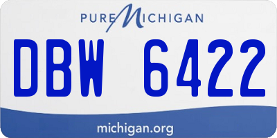 MI license plate DBW6422