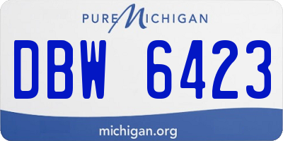 MI license plate DBW6423