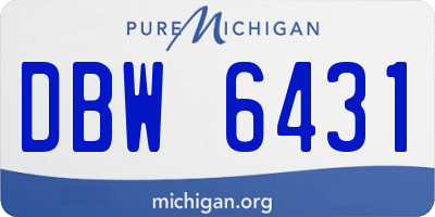MI license plate DBW6431