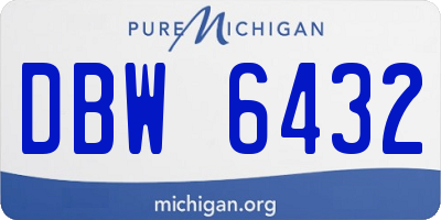MI license plate DBW6432