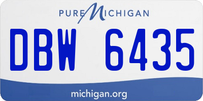 MI license plate DBW6435