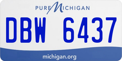 MI license plate DBW6437