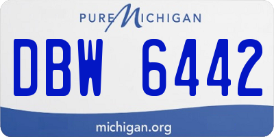 MI license plate DBW6442