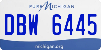 MI license plate DBW6445