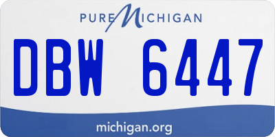 MI license plate DBW6447
