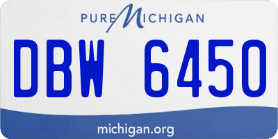MI license plate DBW6450